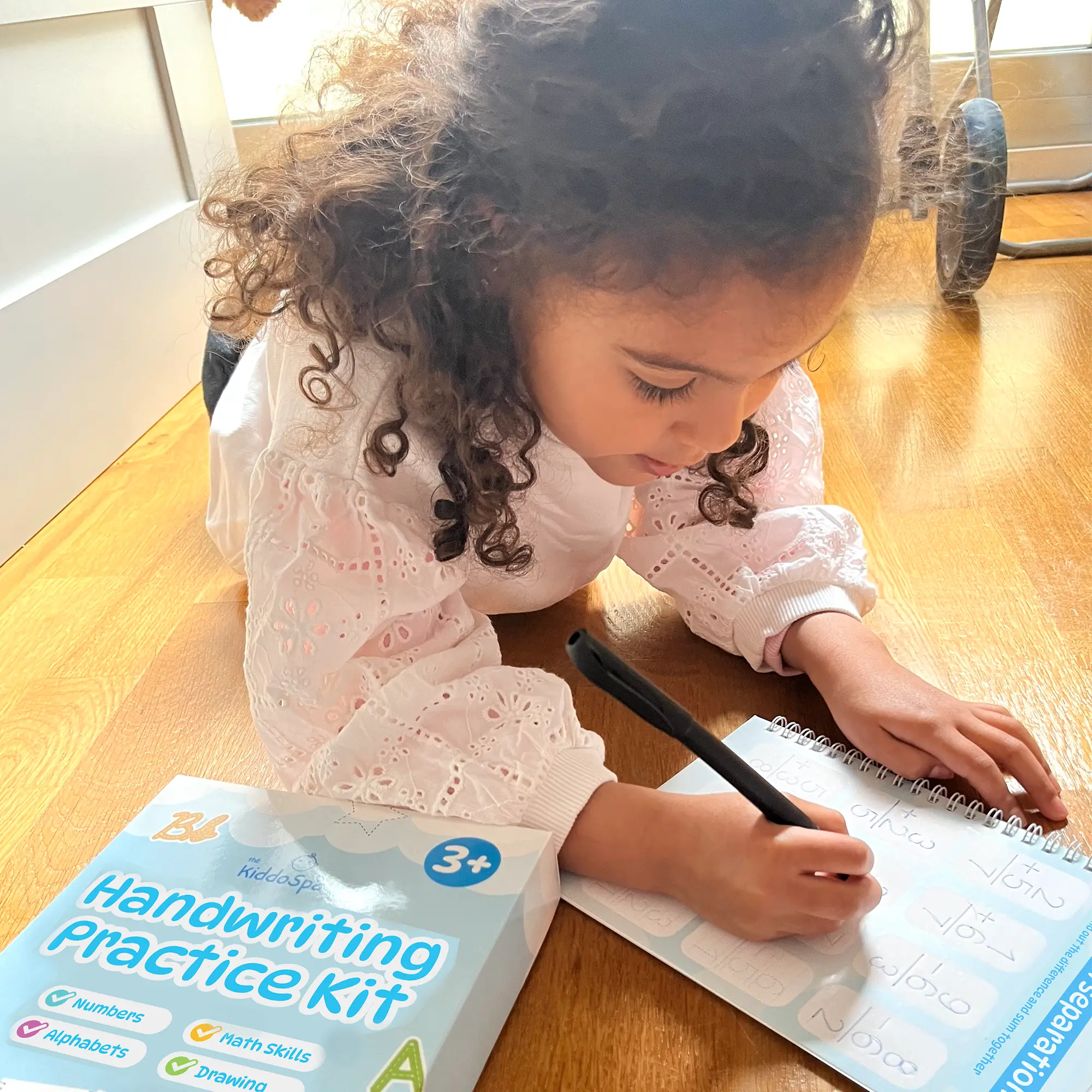 KiddoSpace's Handwriting Practice Kit (4 A5 Books + 1 Pen Grip + 1 Special Ink Pen)