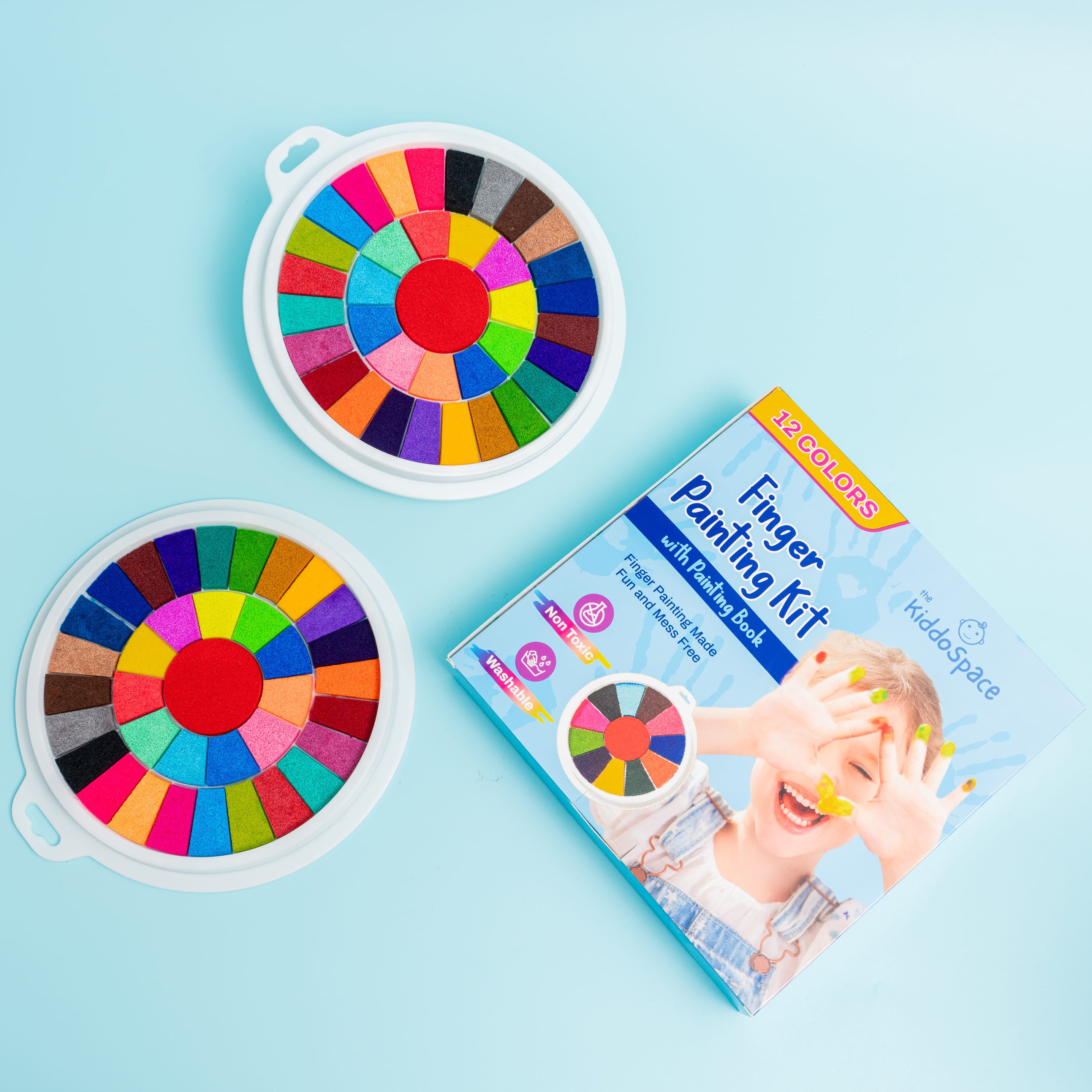 Kiddospace’s Finger Painting Kit (36 Colors)